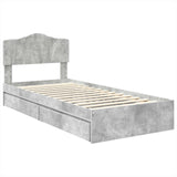 Storage Bed Concrete Grey 100 x 200 cm Engineered Wood 3413127