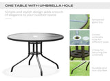 6 Piece Garden Dining Set with Umbrella, Patio Sets with Parasol with 4 Folding Dining Chairs & T3398P314216