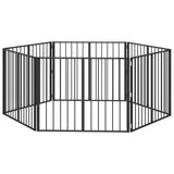 Dog Gate 6 pcs Black 100 x 80 cm Galvanised Steel 891994