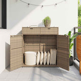 Garden Storage Cabinet Beige 105x55x113 cm Poly Rattan 365566