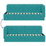 Corner Bed Frame with Headboard Turquoise 80 x 200 cm Velvet 42016521