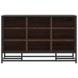Shoe Bench Brown Oak 84x40x53.5 cm Engineered Wood and Metal 849233