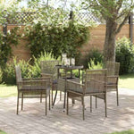 Garden Dining Set 5 pcs Grey Poly rattan 3334946