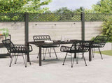 Garden Dining Set 5 pcs Black Powder-Coated Steel 3379187
