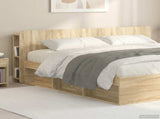 Headboard Cabinet with Storage Sonoma Oak Engineered Wood 8001230