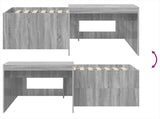 Kids'High Bed Frame with Desk Grey Sonoma Engineered Wood 3422672