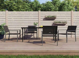 Garden Chair Set of 4 Black PE Rattan, Powder-Coated Steel Medium 3187083