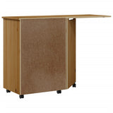 ZNTS Rolling Cabinet with Desk MOSS Honey Brown Solid Wood Pine 355900