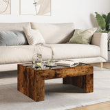 Coffee Table with Infinity LED Smoked Oak 70x50x30 cm 847613
