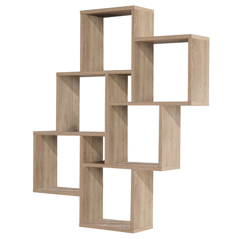 ZNTS FMD Wall-mounted Shelf with 8 Compartments Oak 428743