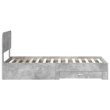 Bed Frame Concrete Grey 100 x 200 cm Engineered Wood 3412412