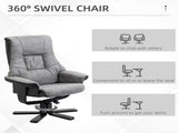 Fabric Recliner Sofa Armchair with footstool Swivel Sofa Grey T3398P328138