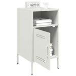 ZNTS Bedside Cabinet White 36x39x68 cm Steel 843076