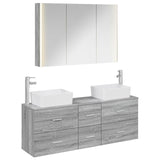 Bathroom Furniture Set 4 pcs Grey Sonoma 3406868