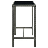 5 Piece Garden Bar Set with Cushions Poly Rattan Grey 3095418