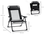 Set of 2 Portable Folding Recliner Metal Outdoor Patio Chaise Lounge Chairs with Adjustable T3398P323820