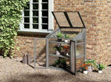 Wooden Cold Frame Polycarbonate Greenhouse with Openable Top Cover and Double Door, Grow House for T3398P314744