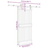 Sliding Door NARVIK Natural and Black 85 x 210 cm 3445295