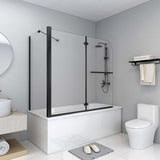 Bi-Folding Shower Enclosure ESG 120x68x130 cm Black 147190