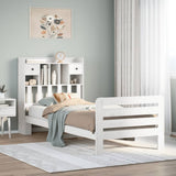 ZNTS Bookcase Bed without Mattress White 90x190 cm Single Solid Wood Pine 3309981
