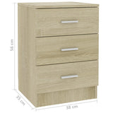 ZNTS Bedside Cabinets 2 pcs Sonoma Oak 38x35x56 cm Engineered Wood 800457