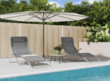Folding Sun Loungers 2 pcs Grey Textilene&Powder-coated Steel 360171