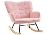 Soft Fleecey Rocking Wingback Chair - Pink T3398P344453