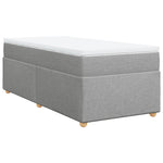 Box Spring Bed with Mattress Light Grey 90x200 cm Fabric 3285345