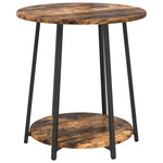 ZNTS Side Table 2 pcs Smoked Oak Engineered Wood and Metal 869704
