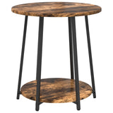ZNTS Side Table 2 pcs Smoked Oak Engineered Wood and Metal 869704