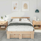 Bed Frame with Headboard Brown 120 x 200 cm Solid Pine Wood 872485