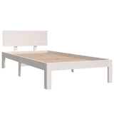 Bed Frame without Mattress White Solid Wood Pine 90x200cm 810481