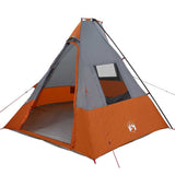 Tipi Tent with Roof Grey and Orange 383 x 338 x 217 cm Taffeta 42001168