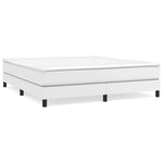 ZNTS Bed Frame without Mattress White Super King Faux Leather 3121186