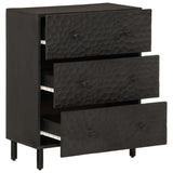 Side Cabinets 2 pcs Black 60x33x75 cm Solid Wood Mango 3206283