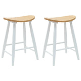 Dining Chairs 2 pcs White 46 x 37 x 63 cm Solid Rubber Wood 42020461