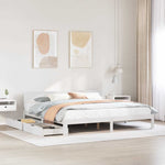 Bed Frame with Drawers without Mattress White 200x200 cm 3301993