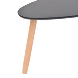 244732 Coffee Table Set 2 Pieces Solid Pinewood Black