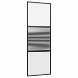 Glass Door Striped Black 76 x 2 x 205 cm Aluminium 42012460