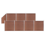 WPC Fence Set 7 Square + 1 Slanted 1311x186 cm Brown 3053221