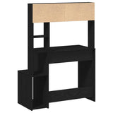 Desk with Shelves Black 100x45x140 cm Engineered Wood 860437