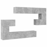 10 Piece TV Cabinet Set Concrete Grey Engineered Wood 3079144