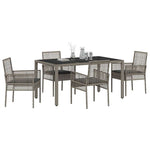 Garden Dining Set 5 pcs Grey Poly rattan 3334873
