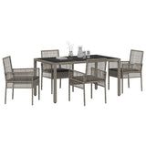 Garden Dining Set 5 pcs Grey Poly rattan 3334873