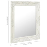 Wall Mirror Baroque Style 50x60 cm White 320316