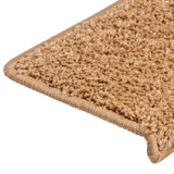 Stair Mats 15 pcs 65x21x4 cm Beige Rectangular Edge 134577