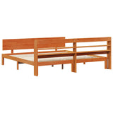 Bed Frame with Headboard 2 pcs Wax Brown Solid Pine Wood 3422719