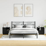 Bedside Cabinet with Drawer 2 pcs Black Oak 50 x 34.5 x 50 cm 869581