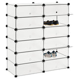 244921 Interlocking Shoe Organiser with 12 Compartments White