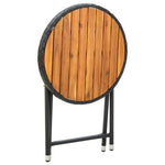 Tea Table Black 60 cm Poly Rattan and Solid Acacia Wood 316509